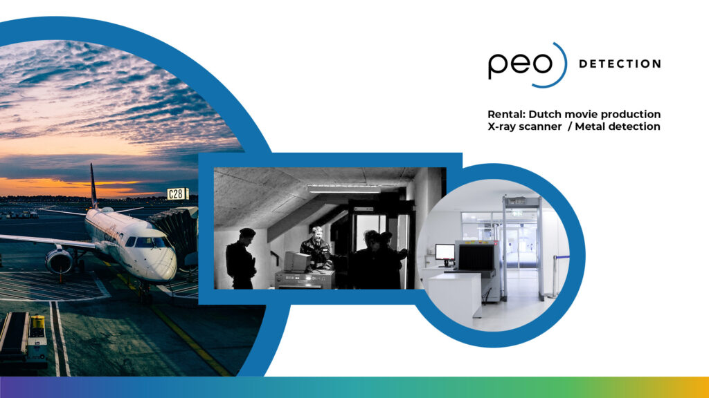 Image with PEO Detection logo and showing an airplane and detection devices